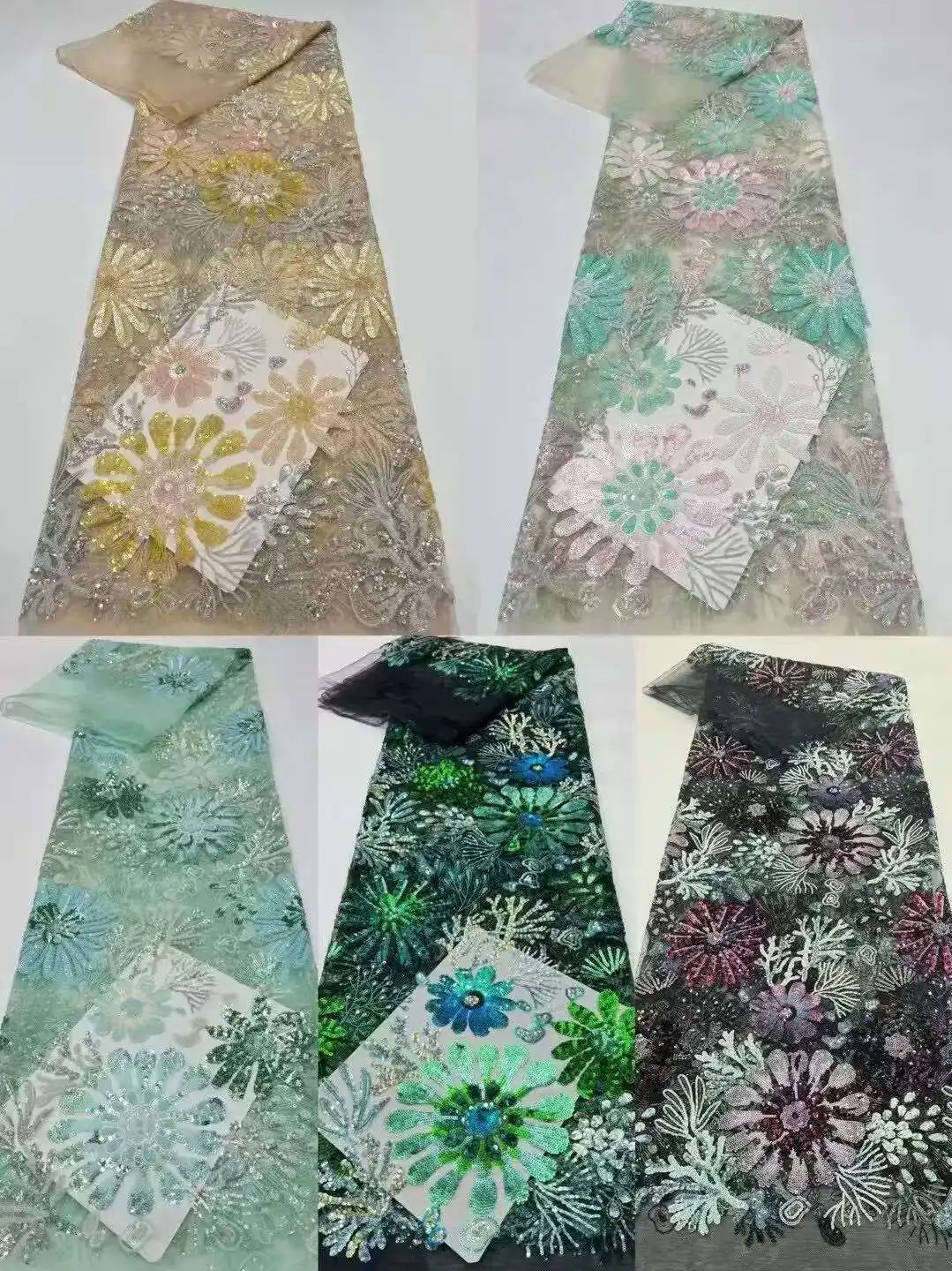 African Lace Fabric 2025 High Quality Elegant Nigerian Net Embroidered French Tulle Lace Fabric 5 Yards with Sequins
African Lace Fabric 2025 High Quality Elegant Nigerian Net Embroidered French Tulle Lace Fabric 5 Yards with Sequins