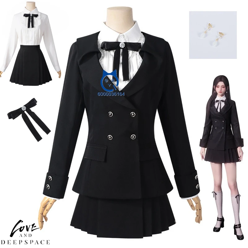 Game Love and Deepspace Cosplay Fashion Anime Black Suit Skirt Set Uniform for Women Halloween Party Love Live Role-playing Suit
Game Love and Deepspace Cosplay Fashion Anime Black Suit Skirt Set Uniform for Women Halloween Party Love Live Role-playing Suit