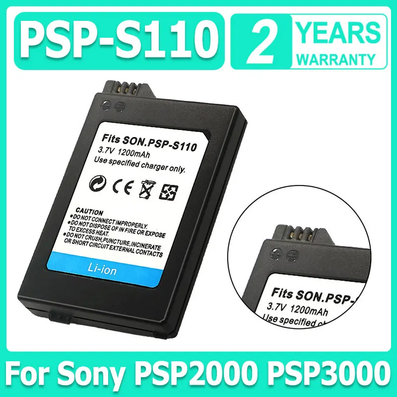 Совершенно новый высококачественный литий-ионный аккумулятор реальной емкости 1200 мАч 3,6 В, замена для Sony PSP 2000/3000 PSP-S110 
Совершенно новый высококачественный литий-ионный аккумулятор реальной емкости 1200 мАч 3,6 В, замена для Sony PSP 2000/3000 PSP-S110