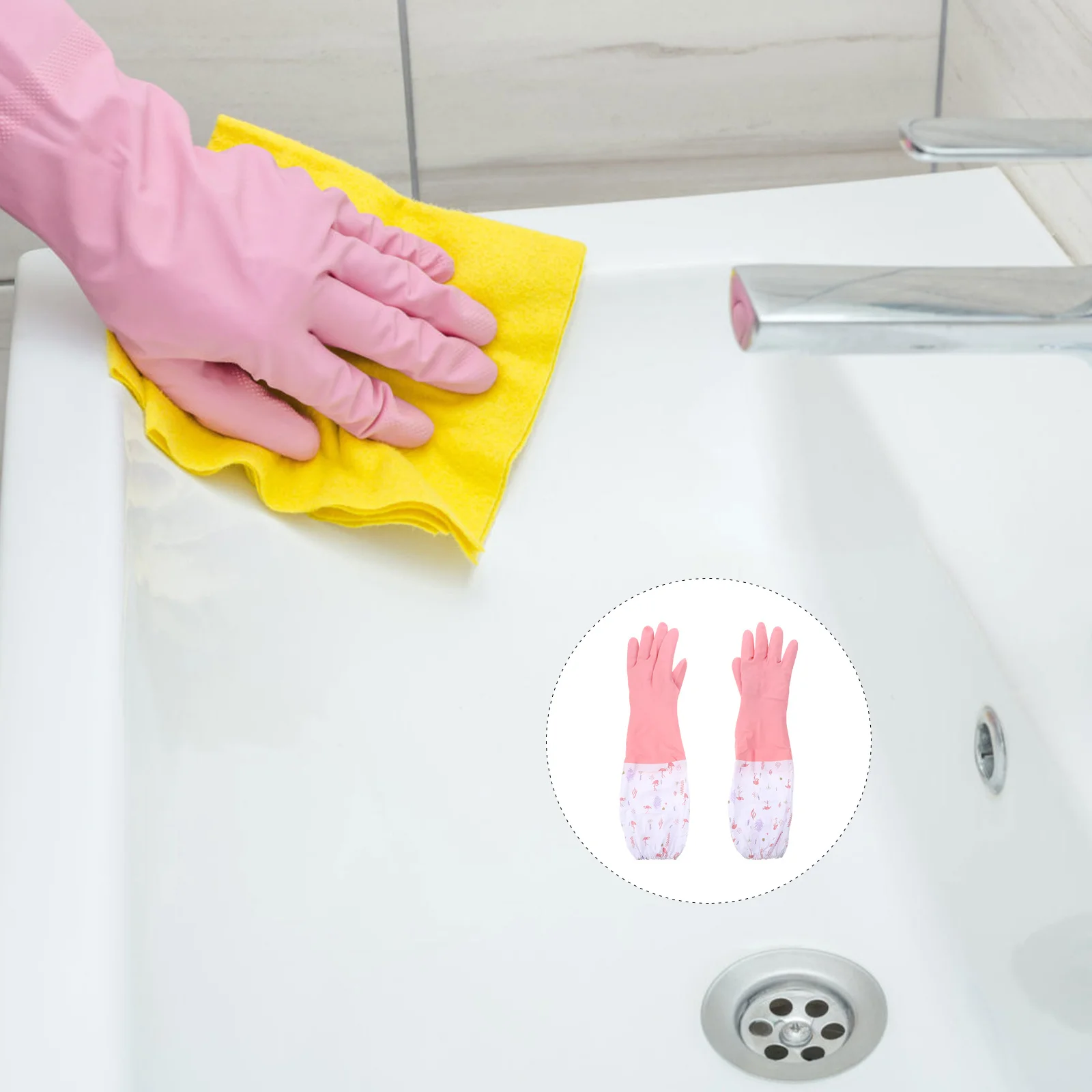 Warm Lined Rubber Long Gloves Waterproof Anti-Slip Dishwashing Cleaning Hand Cover For Kitchen Garden S Size Random Color
Warm Lined Rubber Long Gloves Waterproof Anti-Slip Dishwashing Cleaning Hand Cover For Kitchen Garden S Size Random Color