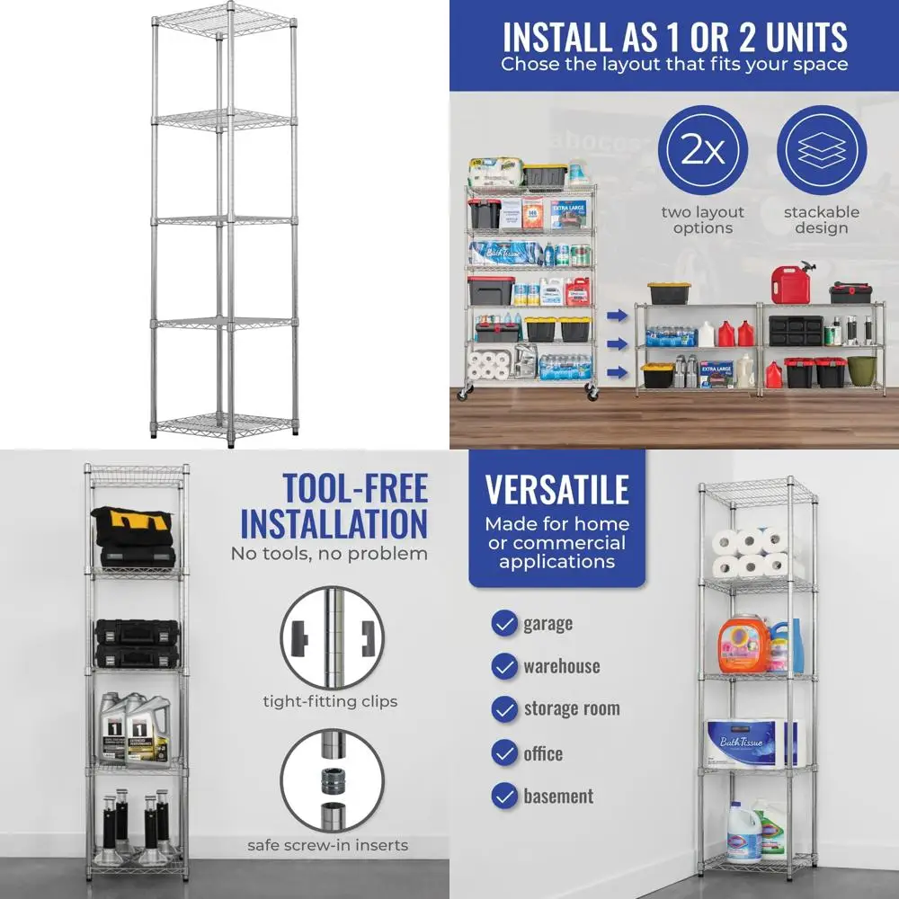 Сертифицированные NSF сверхмощные полки для хранения из цинковой стали — регулируемые ножки, подходят для гаража, стойки для пекарей, использования на кухне
Сертифицированные NSF сверхмощные полки для хранения из цинковой стали — регулируемые ножки, подходят для гаража, стойки для пекарей, использования на кухне