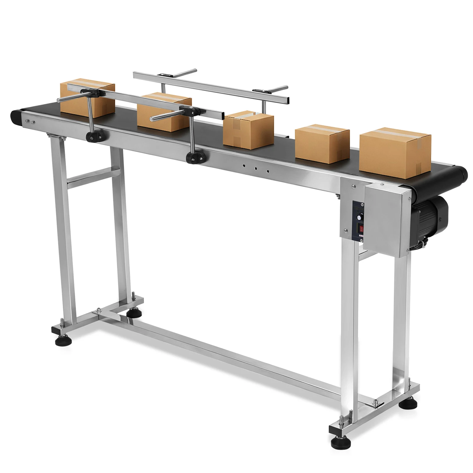 PVC Flat Conveyor Belt Systems 59x7.8in Electric Conveyor Belt System with Double Guardrails Adjustable Speed for Industrial Use
PVC Flat Conveyor Belt Systems 59x7.8in Electric Conveyor Belt System with Double Guardrails Adjustable Speed for Industrial Use