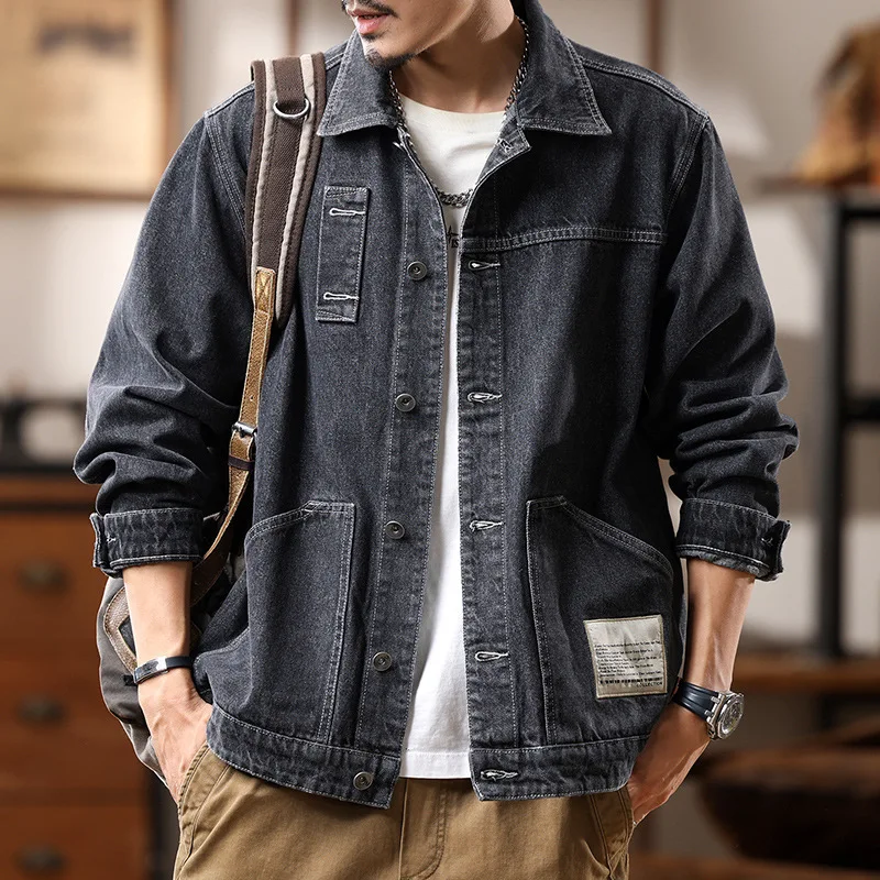 Large Size Men's Clothing Spliced Pocket Lapels Single Breasted Casual Jacket Mens Vintage Denim Coats Loose Versatile Lapel Top
Large Size Men's Clothing Spliced Pocket Lapels Single Breasted Casual Jacket Mens Vintage Denim Coats Loose Versatile Lapel Top