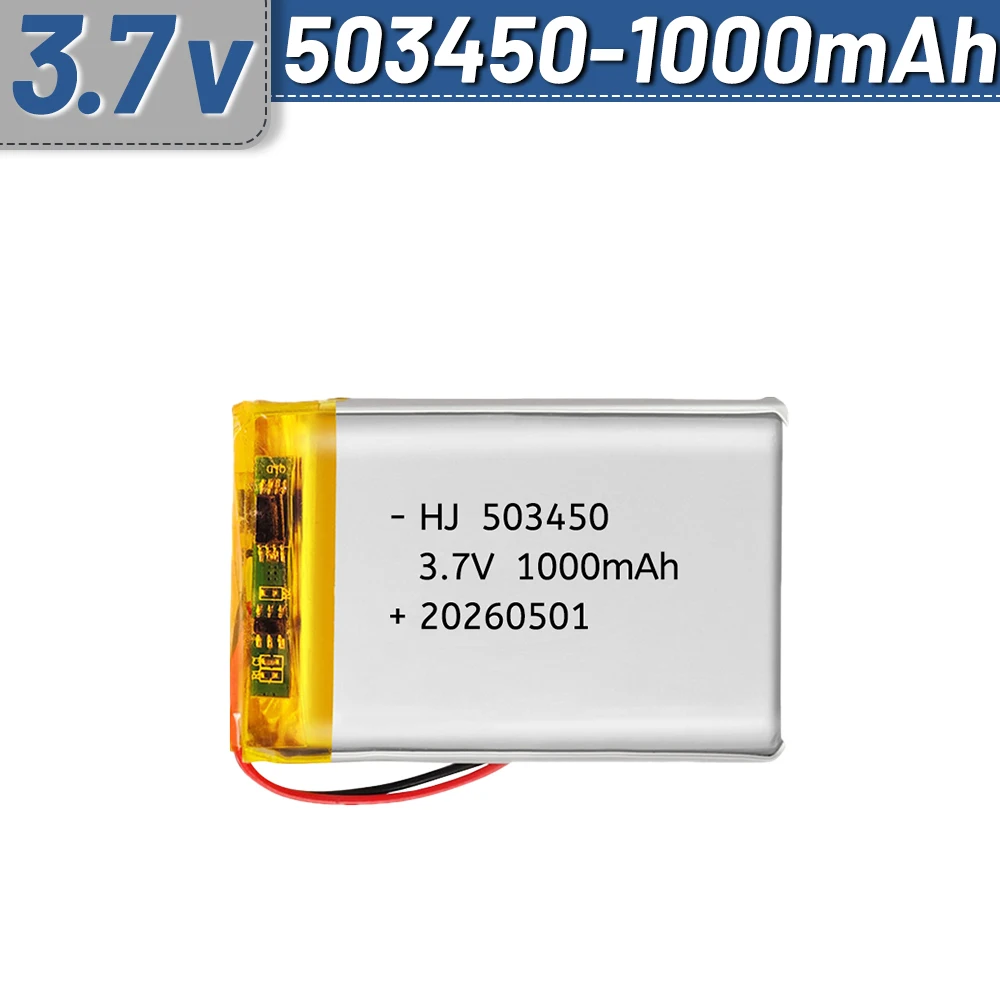 Rechargeable Battery 503450 3.7V 1000mAh Polymer Lithium for GPS Smartphone MP5 Walkie Talkie PS4 Smart Watch 523450
Rechargeable Battery 503450 3.7V 1000mAh Polymer Lithium for GPS Smartphone MP5 Walkie Talkie PS4 Smart Watch 523450