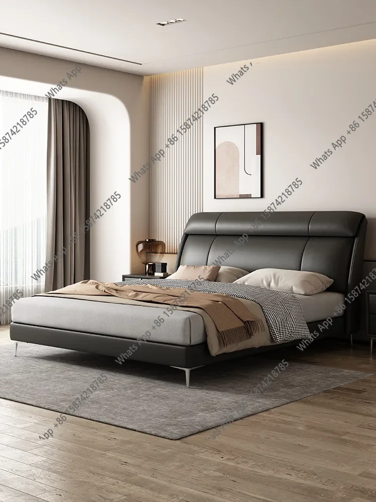 X5 First Layer Leather Light Luxury Modern Simple Master Bedroom Double Bed Italian Minimalist Small Apartment Soft Bag Bed
X5 First Layer Leather Light Luxury Modern Simple Master Bedroom Double Bed Italian Minimalist Small Apartment Soft Bag Bed