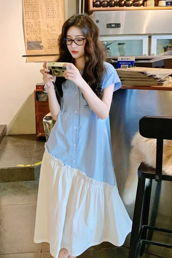 Design Sense, Age Reducing Shirt, Long Skirt, New Style, Slimming Temperament, College Style Dress, Summer
Design Sense, Age Reducing Shirt, Long Skirt, New Style, Slimming Temperament, College Style Dress, Summer