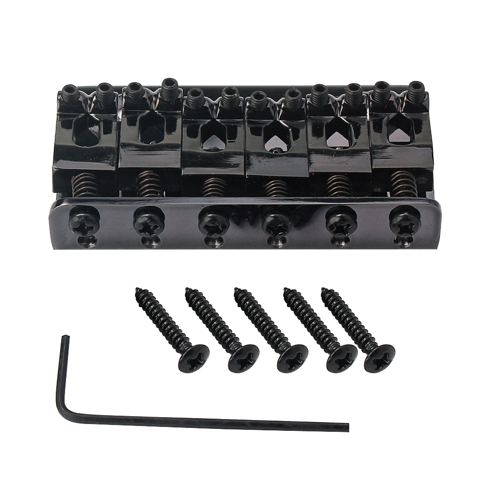 6 String Electric Guitar Bass Bridge Vintage Style 65mm Black Hard Tail Height Adjustable Strings 5 Screws Guitar Parts
6 String Electric Guitar Bass Bridge Vintage Style 65mm Black Hard Tail Height Adjustable Strings 5 Screws Guitar Parts