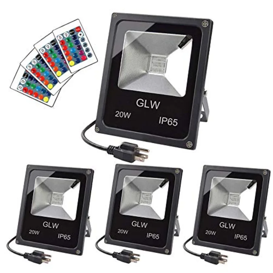 20W RGB LED Flood Lights Color Changing Floodlight with Remote Control IP65 Waterproof Outdoor Landscape Lighting 16 Colors 4 M
20W RGB LED Flood Lights Color Changing Floodlight with Remote Control IP65 Waterproof Outdoor Landscape Lighting 16 Colors 4 M