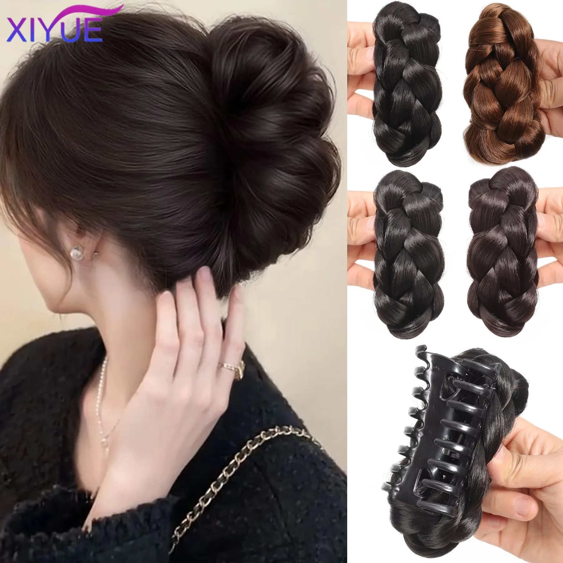 Synthetic Fried Dough Twists Ball Hair Bun Claw Clip Flower Bud Head Fluffy Dished Hair Back Head Wig Bag for Women XIYUE
Synthetic Fried Dough Twists Ball Hair Bun Claw Clip Flower Bud Head Fluffy Dished Hair Back Head Wig Bag for Women XIYUE