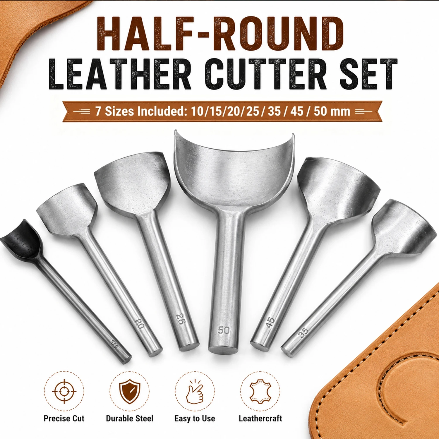 1-4Pcs Arc Leather Cutting Punch Half round Hole Tool for Belt Strap DIY Leather Craft Handmade Punching Supplies
1-4Pcs Arc Leather Cutting Punch Half round Hole Tool for Belt Strap DIY Leather Craft Handmade Punching Supplies