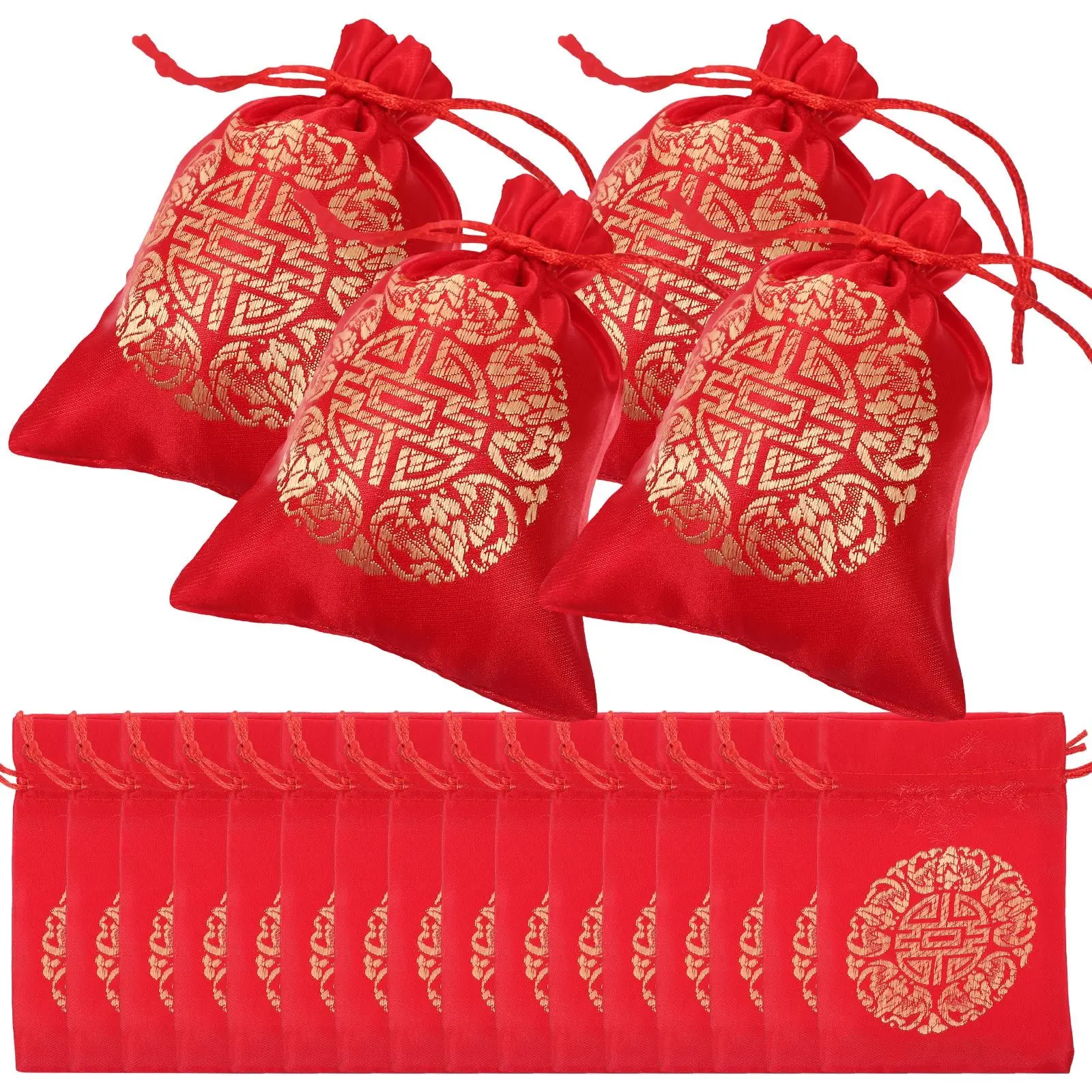 20 Pcs Lucky Bag Candy Packing Gift Bags Drawstring Party Favor Silk New Year 13X10CM Dragon Design Storage Reusable Premium
20 Pcs Lucky Bag Candy Packing Gift Bags Drawstring Party Favor Silk New Year 13X10CM Dragon Design Storage Reusable Premium