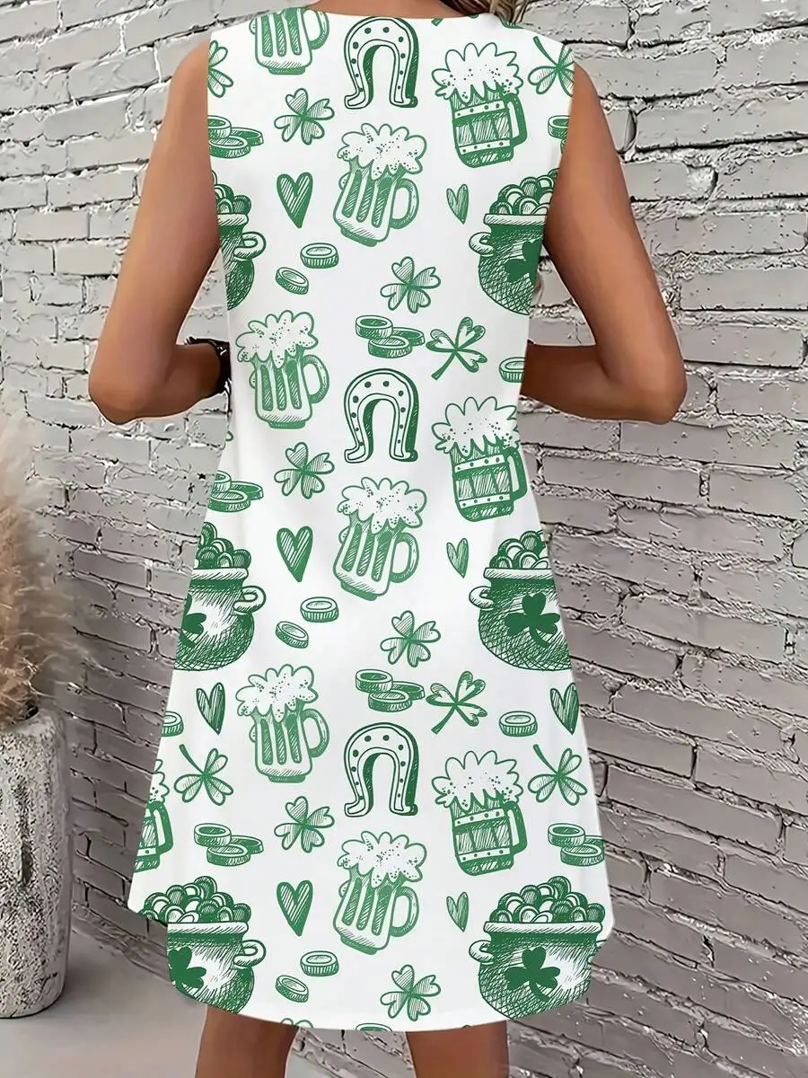 St. Patricks Day A-Line Dress For Women With Beer Mug And Pot Of Gold Print
St. Patricks Day A-Line Dress For Women With Beer Mug And Pot Of Gold Print
