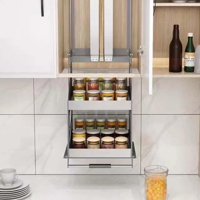 Kitchen wall cabinet lifting pull-down type double-wall cabinet basket vertical up and down lift cabinet storage
Kitchen wall cabinet lifting pull-down type double-wall cabinet basket vertical up and down lift cabinet storage