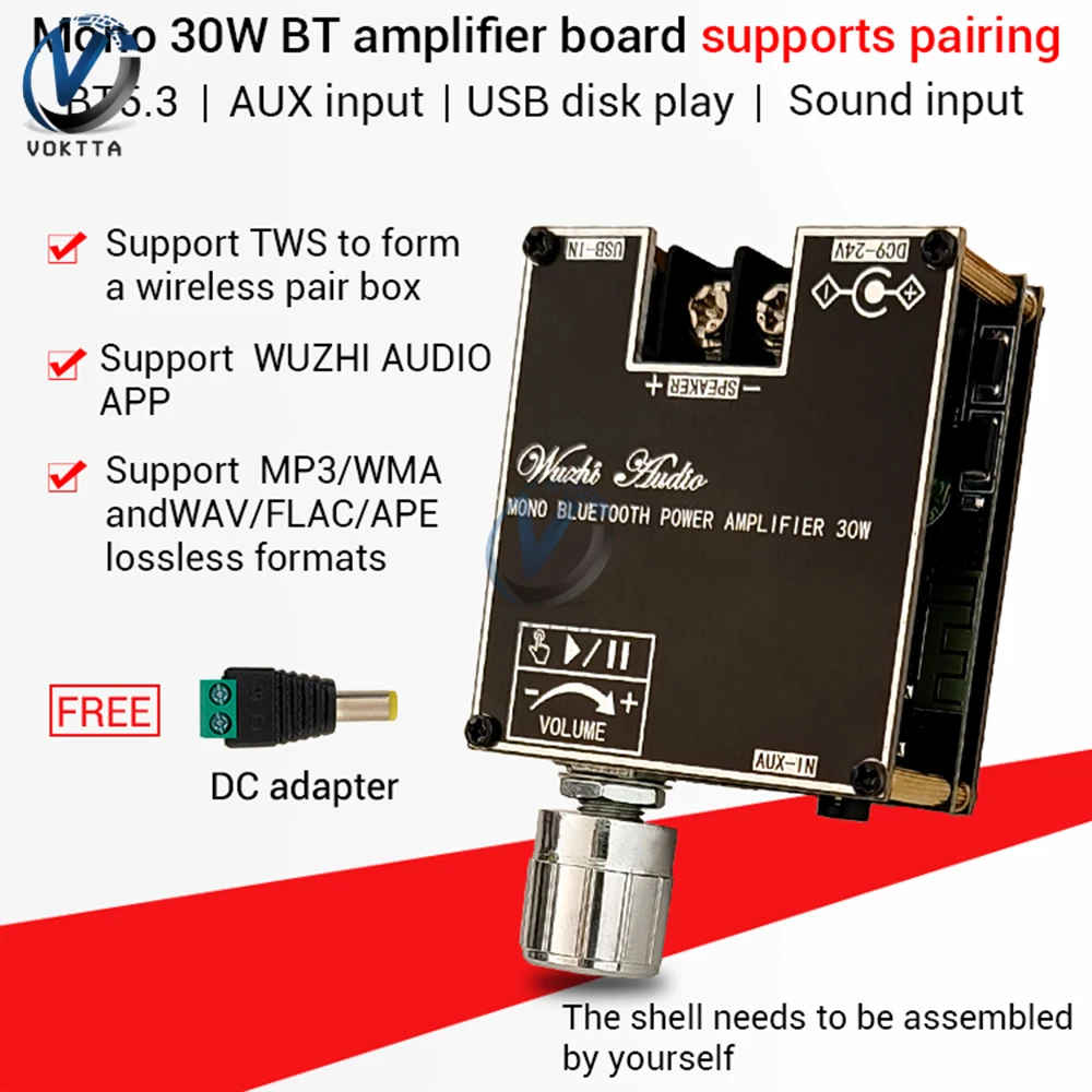 DC9-24V Single Channel Audio Amplifier Board Bluetooth 5.3 Audio AMP Speaker True Wireless TWS Power Amplifier Board Module
DC9-24V Single Channel Audio Amplifier Board Bluetooth 5.3 Audio AMP Speaker True Wireless TWS Power Amplifier Board Module