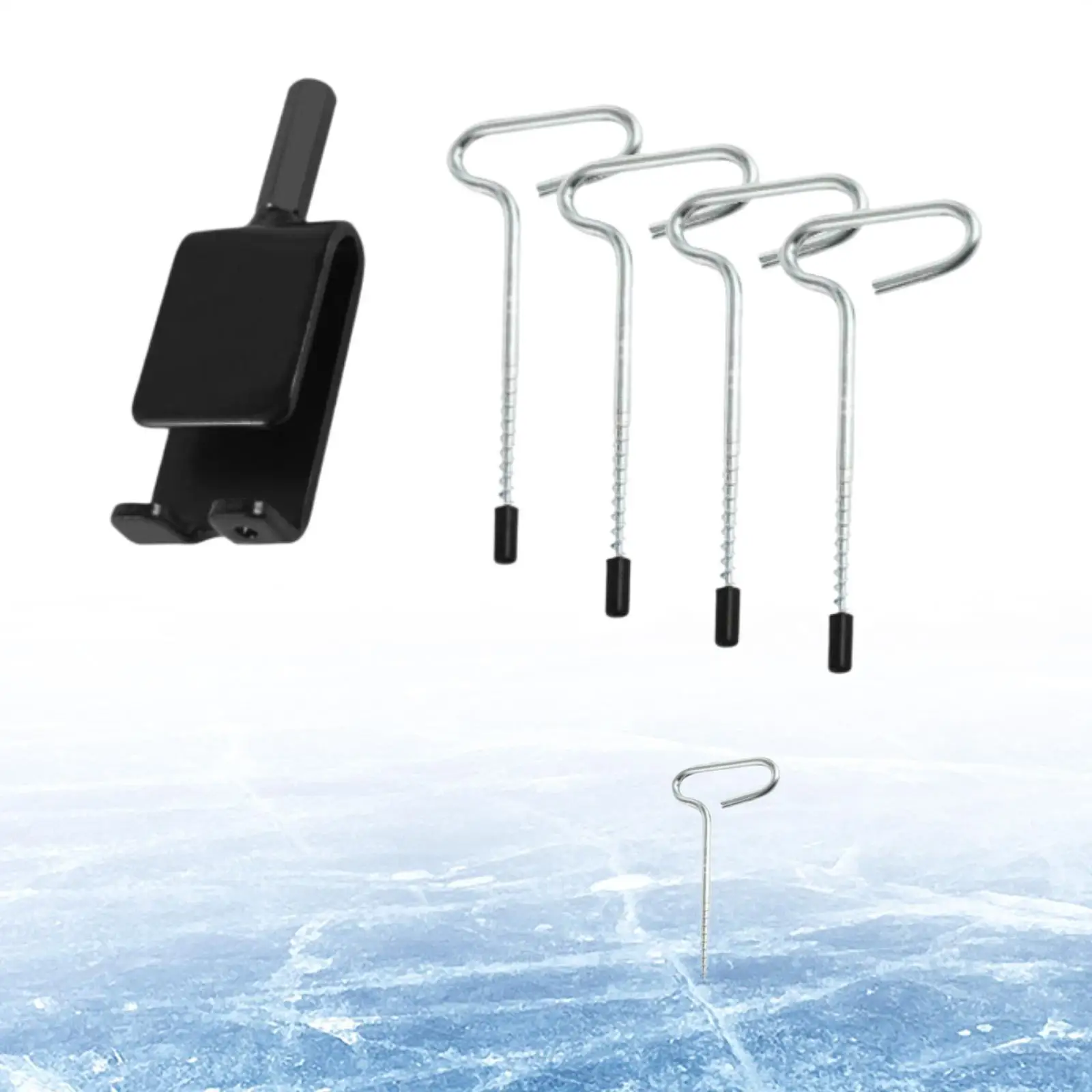 Ice Anchor Tool Kit with 4 Threaded Pegs Ice Anchor Drill Adapter for Night Fishing Camping Outdoor Set up Ice Fishing Shelters
Ice Anchor Tool Kit with 4 Threaded Pegs Ice Anchor Drill Adapter for Night Fishing Camping Outdoor Set up Ice Fishing Shelters