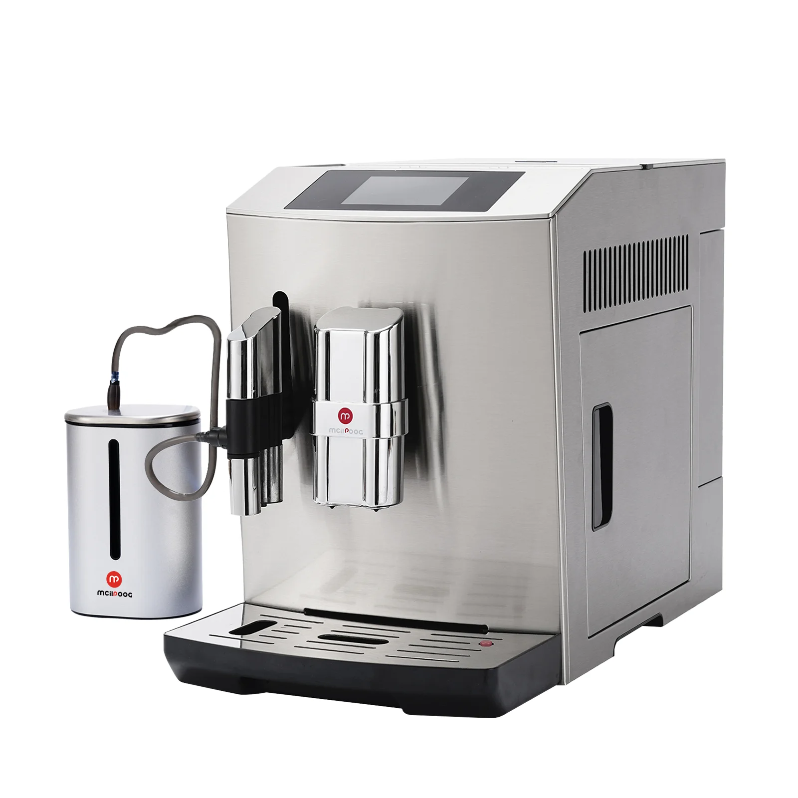 Mcilpoog WS-S7 Fully Automatic Espresso Coffee Machine with Milk Can, Silver Full Metal
Mcilpoog WS-S7 Fully Automatic Espresso Coffee Machine with Milk Can, Silver Full Metal