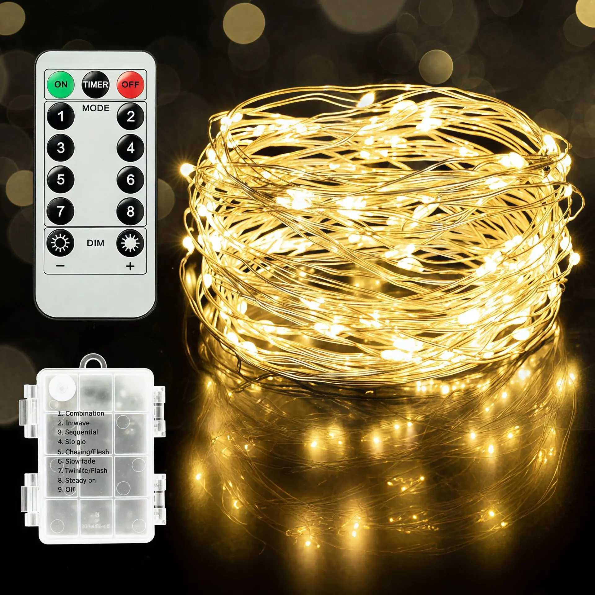 Battery Box LED Silver/Copper Wire Light String Remote Control 8 Mode Fairy Wedding Garland Lighs Decor for Bedroom Holiday Home
Battery Box LED Silver/Copper Wire Light String Remote Control 8 Mode Fairy Wedding Garland Lighs Decor for Bedroom Holiday Home