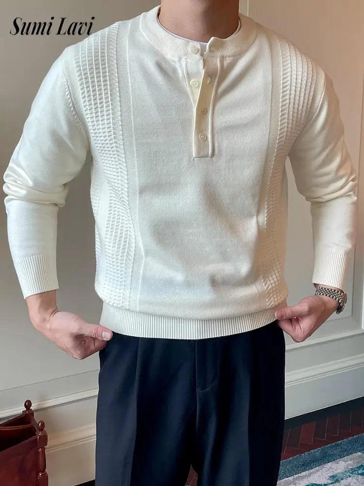 Trendy Henley Neck Button Sweaters Mens Vintage Solid Color Long Sleeve Slim Knitted Pullovers Men Autumn Winter Casual Sweater
Trendy Henley Neck Button Sweaters Mens Vintage Solid Color Long Sleeve Slim Knitted Pullovers Men Autumn Winter Casual Sweater