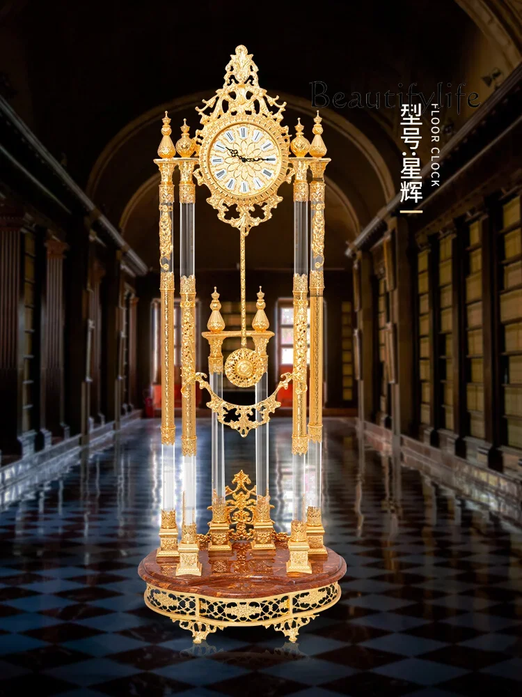 European quartz movement gold-plated floor clock European high-end mechanical crystal clock Living room large floor clock
European quartz movement gold-plated floor clock European high-end mechanical crystal clock Living room large floor clock