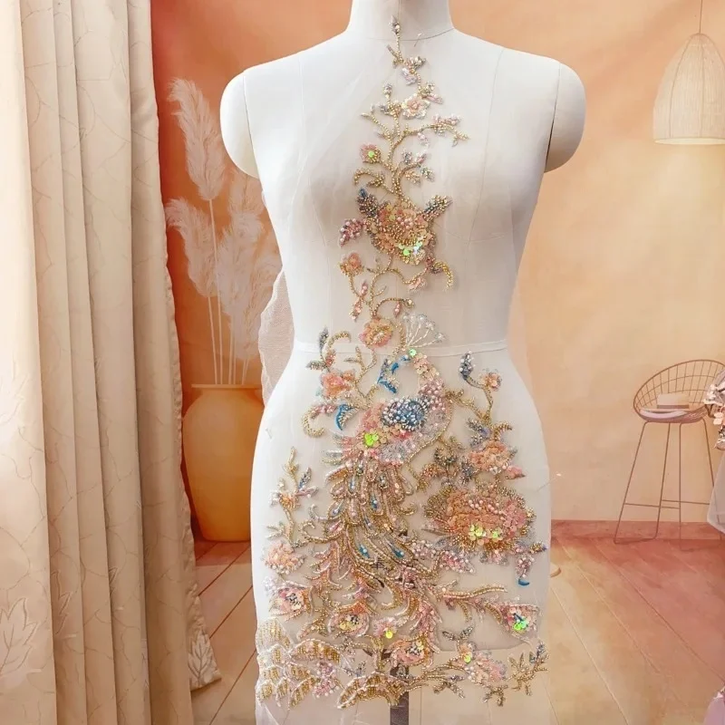 1-2 Pieces, New Pearl Embroidery, Lace Sequins, Peacock Shaped Decal Fabric, Clothing Accessories, Wedding Dress Decoration
1-2 Pieces, New Pearl Embroidery, Lace Sequins, Peacock Shaped Decal Fabric, Clothing Accessories, Wedding Dress Decoration