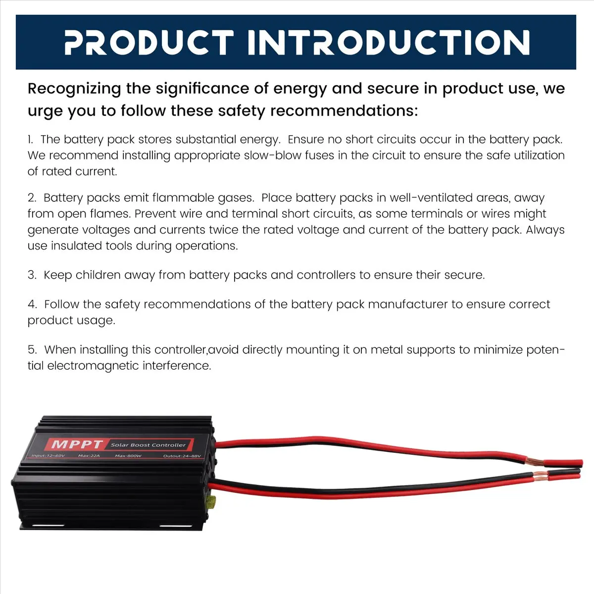 Qualified- MPPT Booster Solar Controller 22A 800W PV 12V-65V Input Step-Up 24-88V Charging Solar Charger for Lithium Gel AGM
Qualified- MPPT Booster Solar Controller 22A 800W PV 12V-65V Input Step-Up 24-88V Charging Solar Charger for Lithium Gel AGM