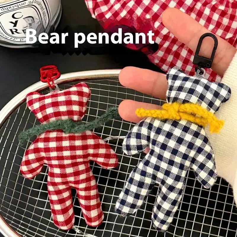 Kawaii Korean Plaid Scarf Little Bear Keychain Cute Stuffed Doll Keyring Cartoon Bag Pendant Backpack Hanging Decoration Gifts
Kawaii Korean Plaid Scarf Little Bear Keychain Cute Stuffed Doll Keyring Cartoon Bag Pendant Backpack Hanging Decoration Gifts