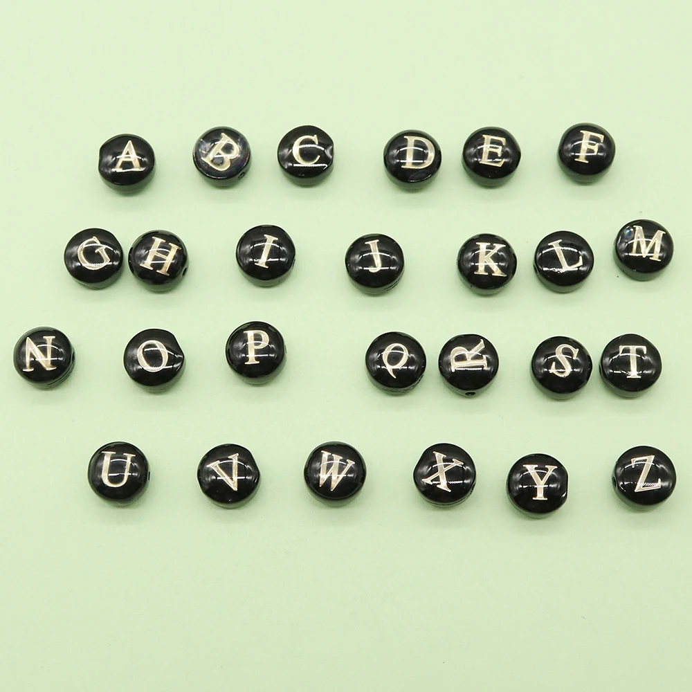 Black Shell Beads Round 26 Alphabet Letters Loose Spacer Beads for Jewelry Making DIY Handmade Pendant Bracelet Necklace 8mm
Black Shell Beads Round 26 Alphabet Letters Loose Spacer Beads for Jewelry Making DIY Handmade Pendant Bracelet Necklace 8mm