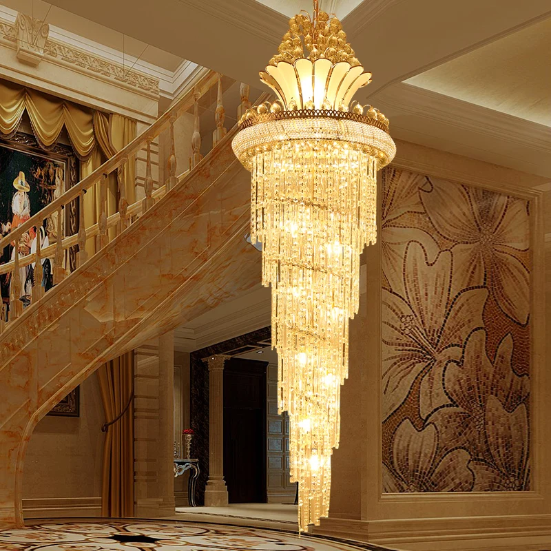 Shiny Crystal Chandelier Long Pendant Lighing Luxury Hanging Ceiling Fixture for Living Room Villa Lobby Staire
Shiny Crystal Chandelier Long Pendant Lighing Luxury Hanging Ceiling Fixture for Living Room Villa Lobby Staire