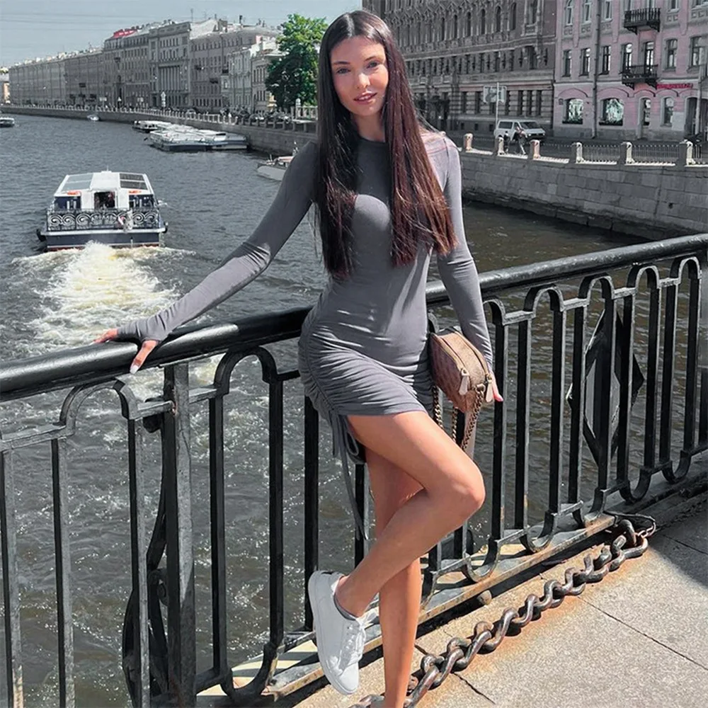 Gtpdpllt Spring Sexy Drawstring Ruched Mini Dresses For Women 2025 Long Sleeve Club Party Bodycon Dress Solid Streetwear Outfits
Gtpdpllt Spring Sexy Drawstring Ruched Mini Dresses For Women 2025 Long Sleeve Club Party Bodycon Dress Solid Streetwear Outfits