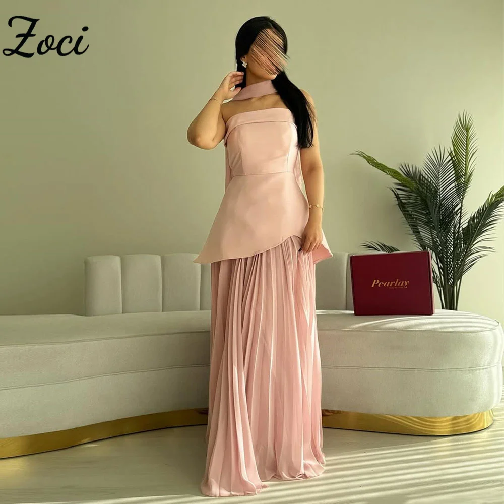 Zoci Elegant Light Pink Evening Dresses 2 Pcs Pleat Chiffon A Line Formal Party Gown Customized Saudi Arabric Formal Prom Gown
Zoci Elegant Light Pink Evening Dresses 2 Pcs Pleat Chiffon A Line Formal Party Gown Customized Saudi Arabric Formal Prom Gown