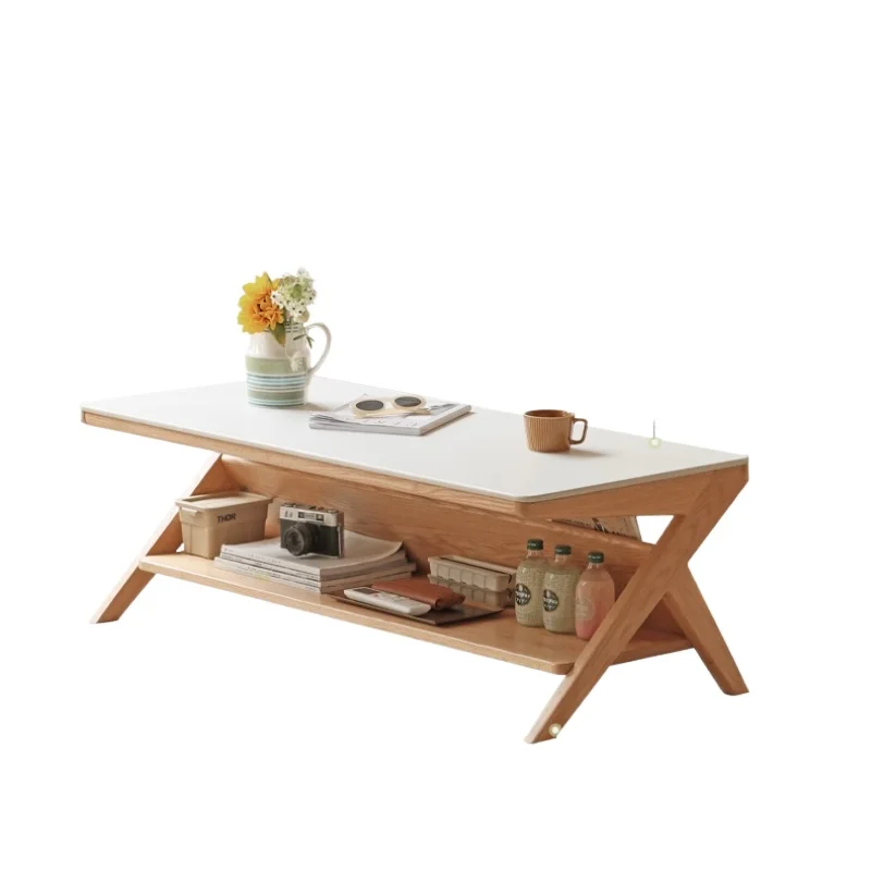 Solid wood coffee table Modern simple oak rock slab tea table Living room storage log tea table
Solid wood coffee table Modern simple oak rock slab tea table Living room storage log tea table