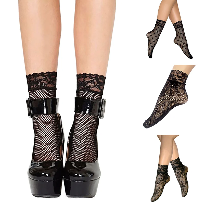 3 пары/компл. черные кружевные ажурные носки женские сексуальные дышащие прозрачные нейлоновые носки до щиколотки для женщин 
3 пары/компл. черные кружевные ажурные носки женские сексуальные дышащие прозрачные нейлоновые носки до щиколотки для женщин