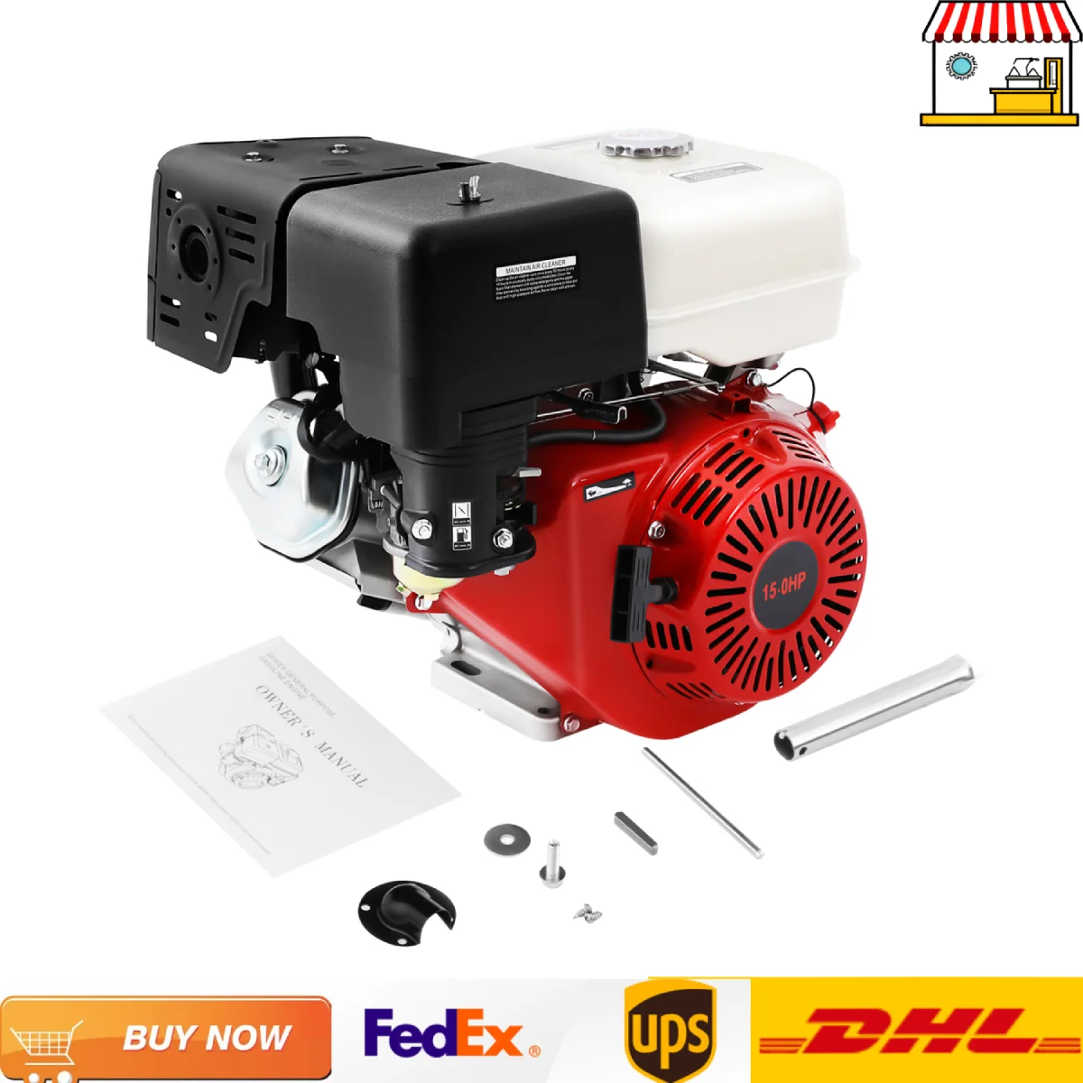15HP 4-Stroke Gasoline Engine| Aluminium Pull Start Multi Function Power Garden Tool,Construction & Go-karts Engine Motor
15HP 4-Stroke Gasoline Engine| Aluminium Pull Start Multi Function Power Garden Tool,Construction & Go-karts Engine Motor