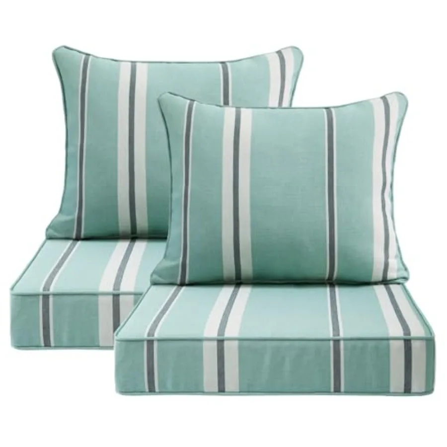 Outdoor Patio Chair Cushions Set 24" x 24" Set of 2 Water-Repellent Fade Resistant Deep Seat Bottom and Back Cushion for Backya
Outdoor Patio Chair Cushions Set 24" x 24" Set of 2 Water-Repellent Fade Resistant Deep Seat Bottom and Back Cushion for Backya