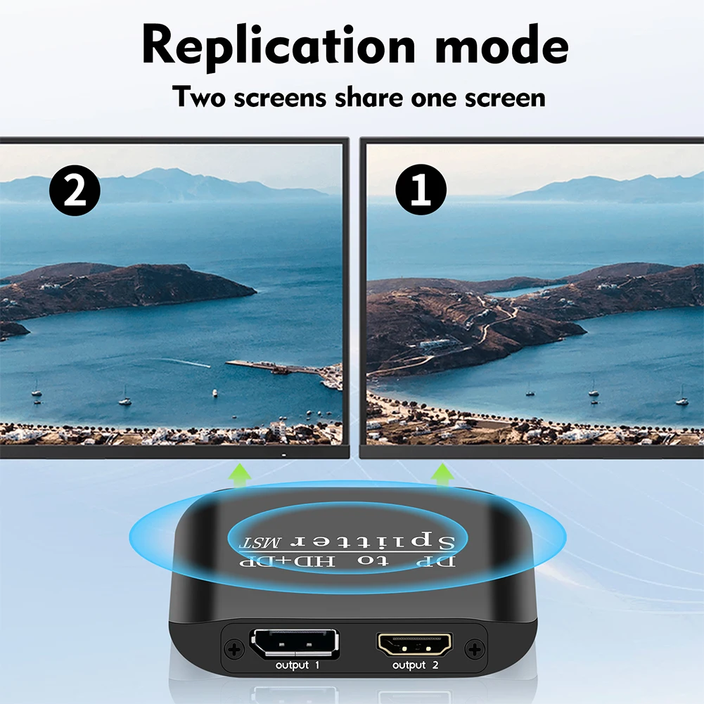DP To DP+HDMI-Compatible Splitter 1 in 2 Out DP To DP Adapter 4K 60hz Multi-Monitor Adapter for Dual Monitor Extended Display
DP To DP+HDMI-Compatible Splitter 1 in 2 Out DP To DP Adapter 4K 60hz Multi-Monitor Adapter for Dual Monitor Extended Display