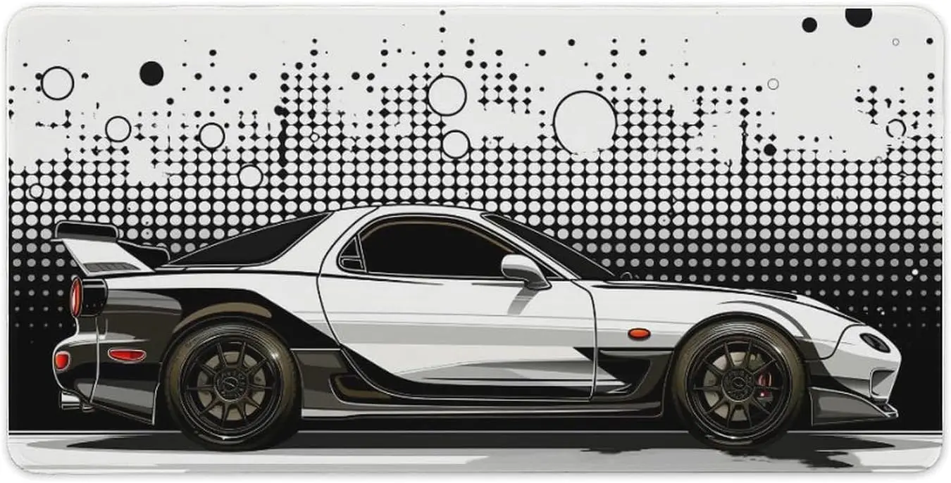 Крутой спортивный автомобильный игровой коврик для мыши, черно-белый минималистичный арт-клавиатура для ПК, противоскользящая резиновая моющаяся печать высокой четкости 
Крутой спортивный автомобильный игровой коврик для мыши, черно-белый минималистичный арт-клавиатура для ПК, противоскользящая резиновая моющаяся печать высокой четкости