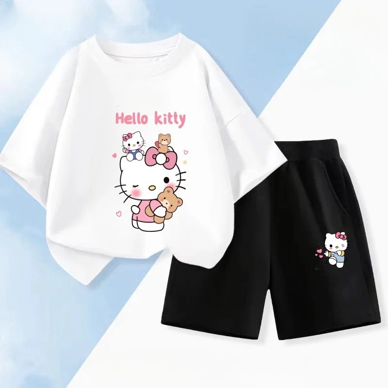 Summer Baby Girl Clothes Set Children Sanrio Hello Kitty Cartoon Print T-shirt and Short 2 Pcs Suit Kid Shorts Sleeve Tracksuit
Summer Baby Girl Clothes Set Children Sanrio Hello Kitty Cartoon Print T-shirt and Short 2 Pcs Suit Kid Shorts Sleeve Tracksuit