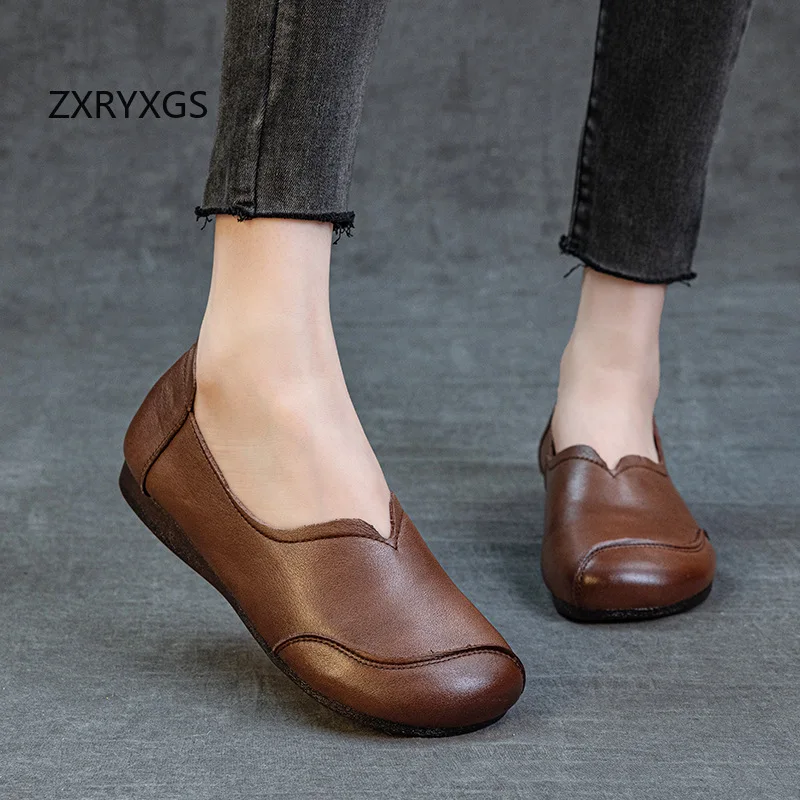 ZXRYXGS 2025 г., осенние новые женские туфли из воловьей кожи с верхним слоем, свободная модная повседневная обувь на плоской подошве с мягкой подошвой из натуральной кожи на плоской подошве
ZXRYXGS 2025 г., осенние новые женские туфли из воловьей кожи с верхним слоем, свободная модная повседневная обувь на плоской подошве с мягкой подошвой из натуральной кожи на плоской подошве