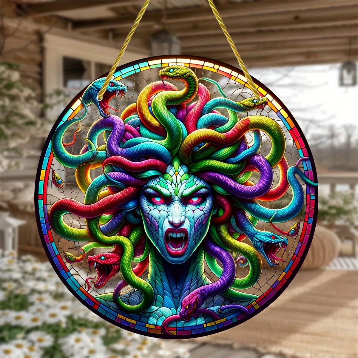 Medusa Themed Acrylic Suncatcher-Round Horror-Inspired Light Catcher for Home,Garden,Window Hanging Decorations
Medusa Themed Acrylic Suncatcher-Round Horror-Inspired Light Catcher for Home,Garden,Window Hanging Decorations