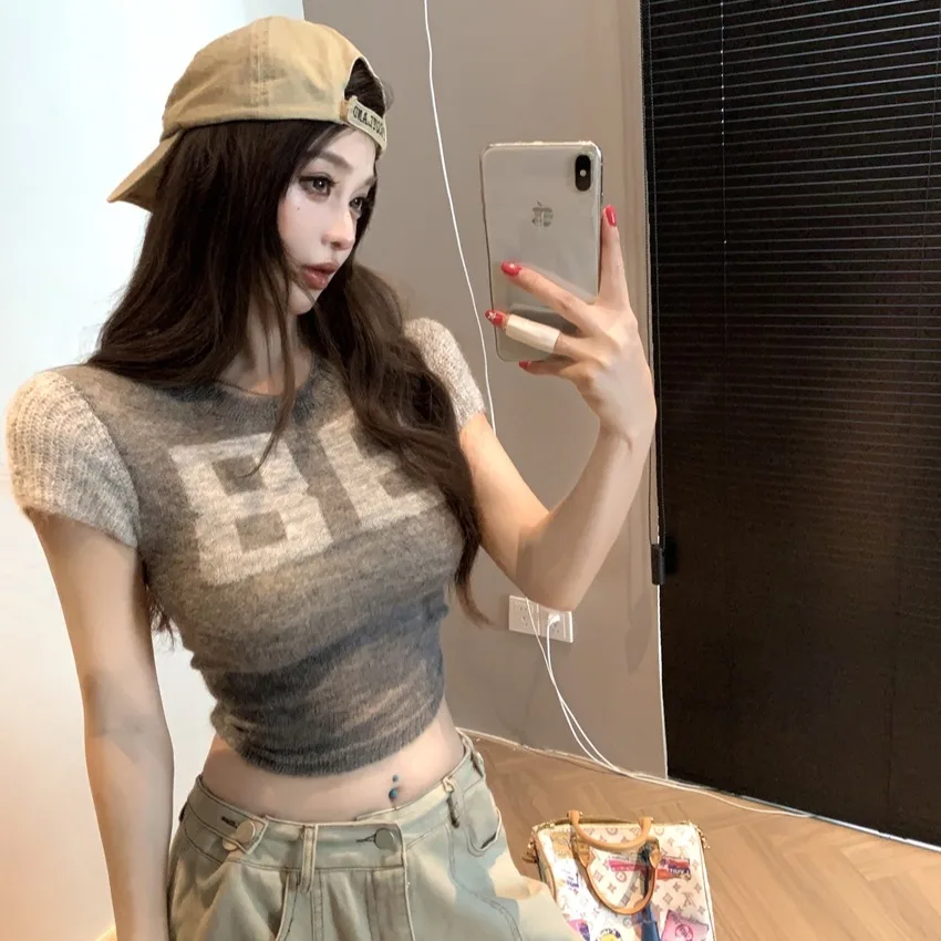 Сексуальный дизайн «Пряная девушка» Вязаный ор Све Круглый топ Ne Top Pure Desire Контрастный цвет Буква Тонкое рукоделие
Сексуальный дизайн «Пряная девушка» Вязаный ор Све Круглый топ Ne Top Pure Desire Контрастный цвет Буква Тонкое рукоделие