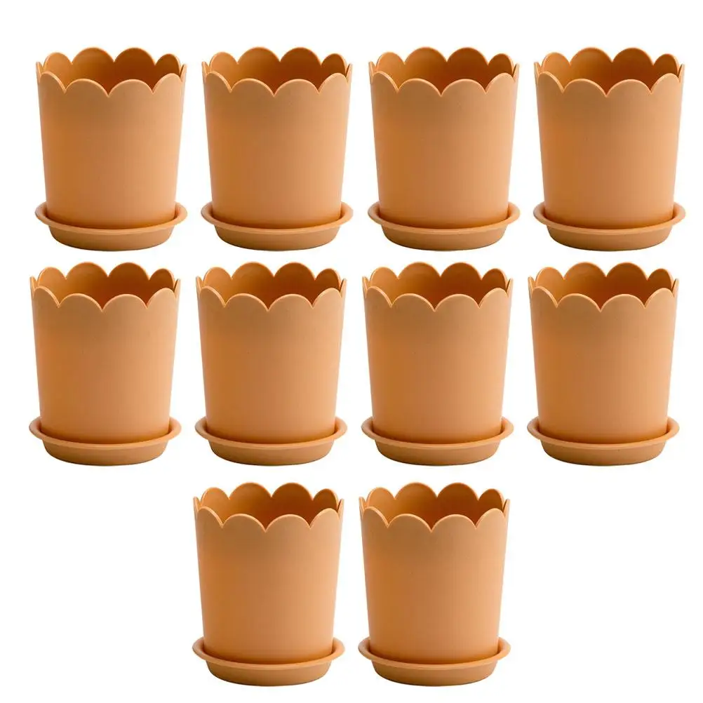 Flowerpots with Tray Planting House Plants Potted Planter Small Scalloped Miniature
Flowerpots with Tray Planting House Plants Potted Planter Small Scalloped Miniature