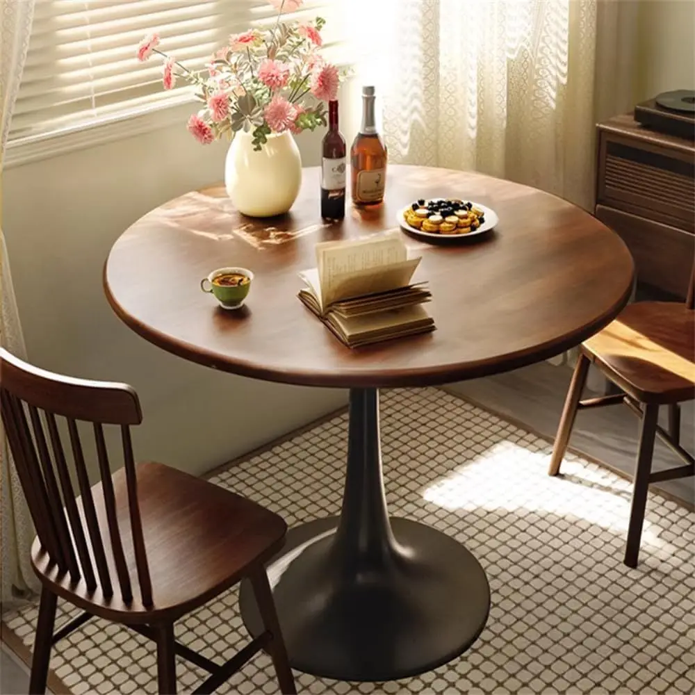 24 Walnut Round Dining Table for 2-4 People, Suitable for Modern Kitchens and Small Spaces
24 Walnut Round Dining Table for 2-4 People, Suitable for Modern Kitchens and Small Spaces