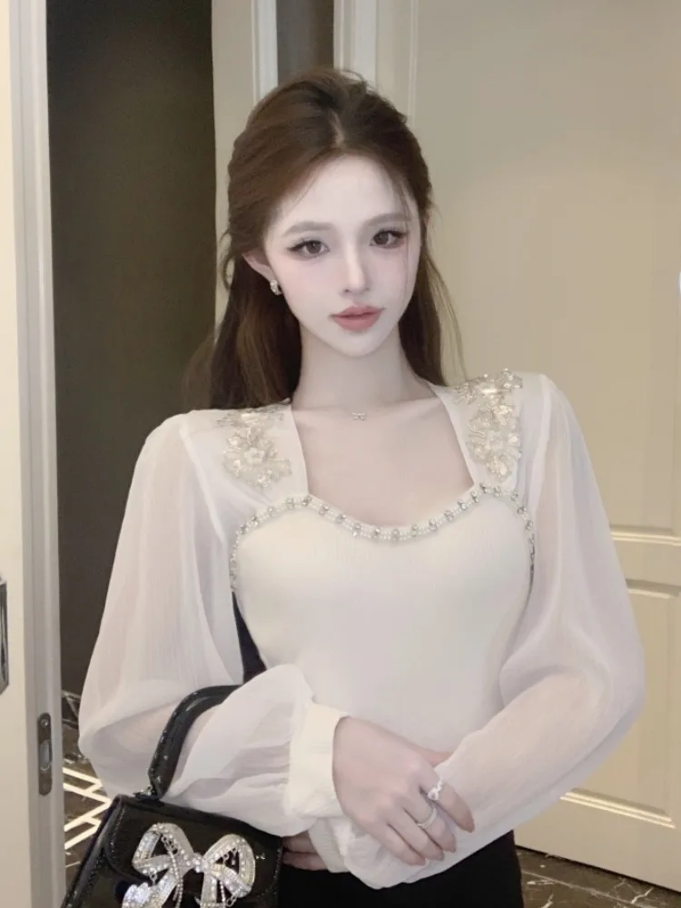 Slimming Effect Heavy Work Long Sleeve Square Collar Knitted T-Shirt for Women Autumn Winter New Style Versatile Slim Fit Wom...
Slimming Effect Heavy Work Long Sleeve Square Collar Knitted T-Shirt for Women Autumn Winter New Style Versatile Slim Fit Wom...
