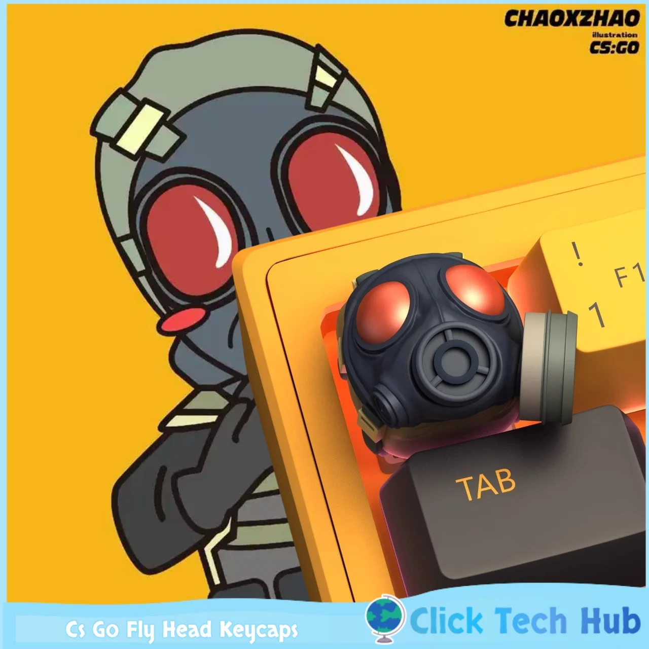 Колпачки для клавиш Cs Go Fly Head, тема киноигры, персонализированная механическая клавиатура, оригинальность, персонализированная колпачок для клавиш, креативная колпачок для ключей