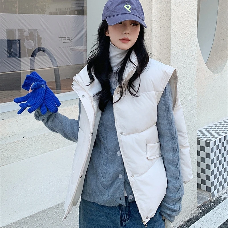 Women's Loose Short Down Cotton Padded Vest Jackets 2025 Fashion New Autumn Winter Waistcoat Bread Clothes Sleeveless Outwear
Women's Loose Short Down Cotton Padded Vest Jackets 2025 Fashion New Autumn Winter Waistcoat Bread Clothes Sleeveless Outwear