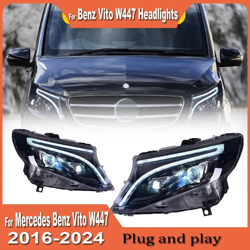 Автомобильная фара для Benz Vito 2016-2024 W447, светодиодная фара в сборе, обновленная динамическая лампа с высокой настройкой, автомобильные аксессуары, 2 шт.
Автомобильная фара для Benz Vito 2016-2024 W447, светодиодная фара в сборе, обновленная динамическая лампа с высокой настройкой, автомобильные аксессуары, 2 шт.