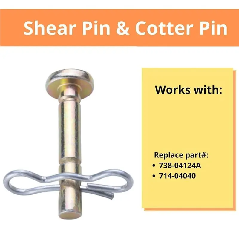 HOT-For Snow Blower For Various Models 10Pcs Shear Pin And 10Pcs Split Pin Replacement In Zinc Alloy
HOT-For Snow Blower For Various Models 10Pcs Shear Pin And 10Pcs Split Pin Replacement In Zinc Alloy