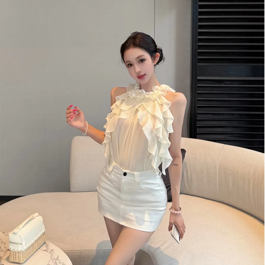 Summer 2026 Sexy Multi-Layered Lace-Edged See-Through Sleeveless Chiffon Top High Waist Slimming Bodycon Skirt Women's Set
Summer 2026 Sexy Multi-Layered Lace-Edged See-Through Sleeveless Chiffon Top High Waist Slimming Bodycon Skirt Women's Set