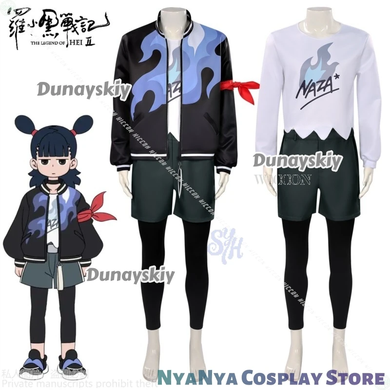 Naza 코스프레 Movie The Legend Of Hei 2 Anime Costume Black Jacket Punk Flame Print Shorts Leggings Halloween Christmas Party Cos
Naza 코스프레 Movie The Legend Of Hei 2 Anime Costume Black Jacket Punk Flame Print Shorts Leggings Halloween Christmas Party Cos