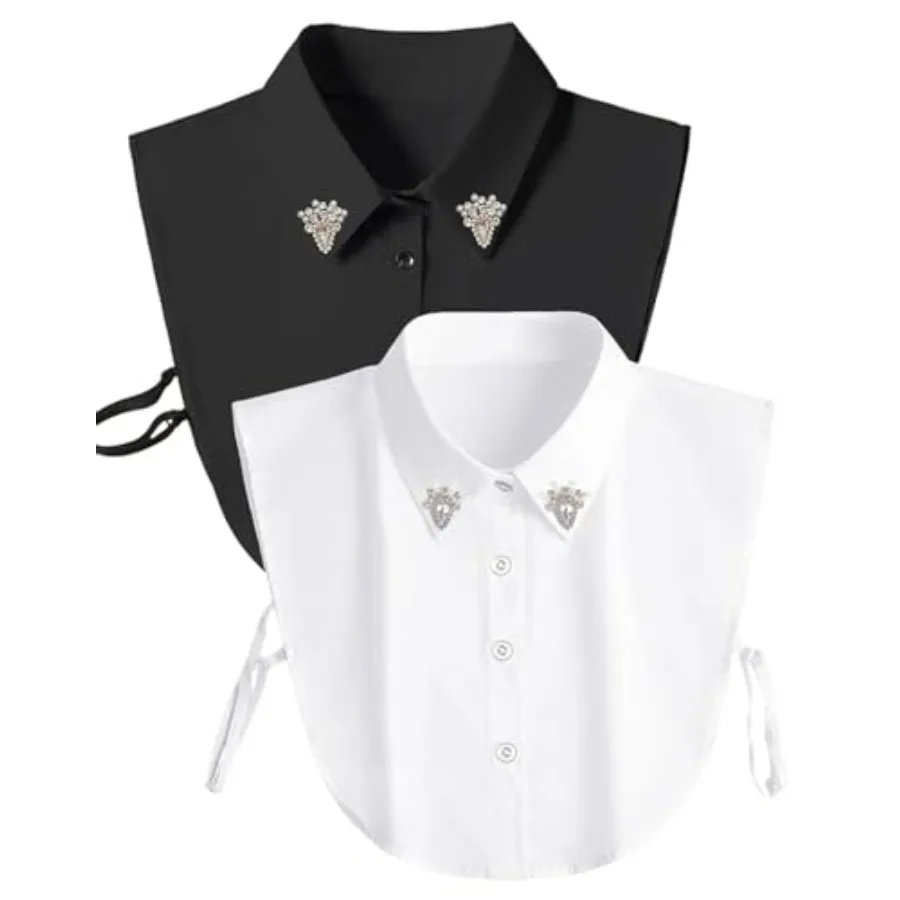 Eyibenlilan Handcrafted Faux Diamond and Pearl Fake Collar Shirts Versatile Dickey Collar Half Shirt Collar for Women
Eyibenlilan Handcrafted Faux Diamond and Pearl Fake Collar Shirts Versatile Dickey Collar Half Shirt Collar for Women